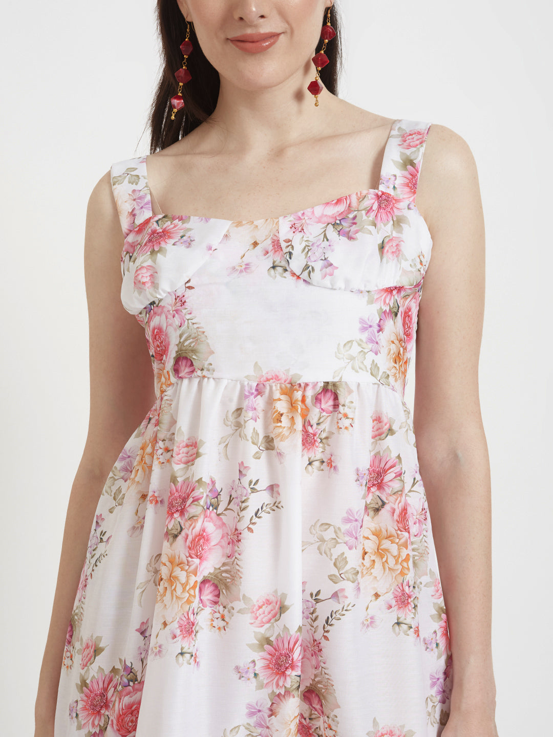 Premium Muslin Digital Print Maxi Dress With Slash Pocket