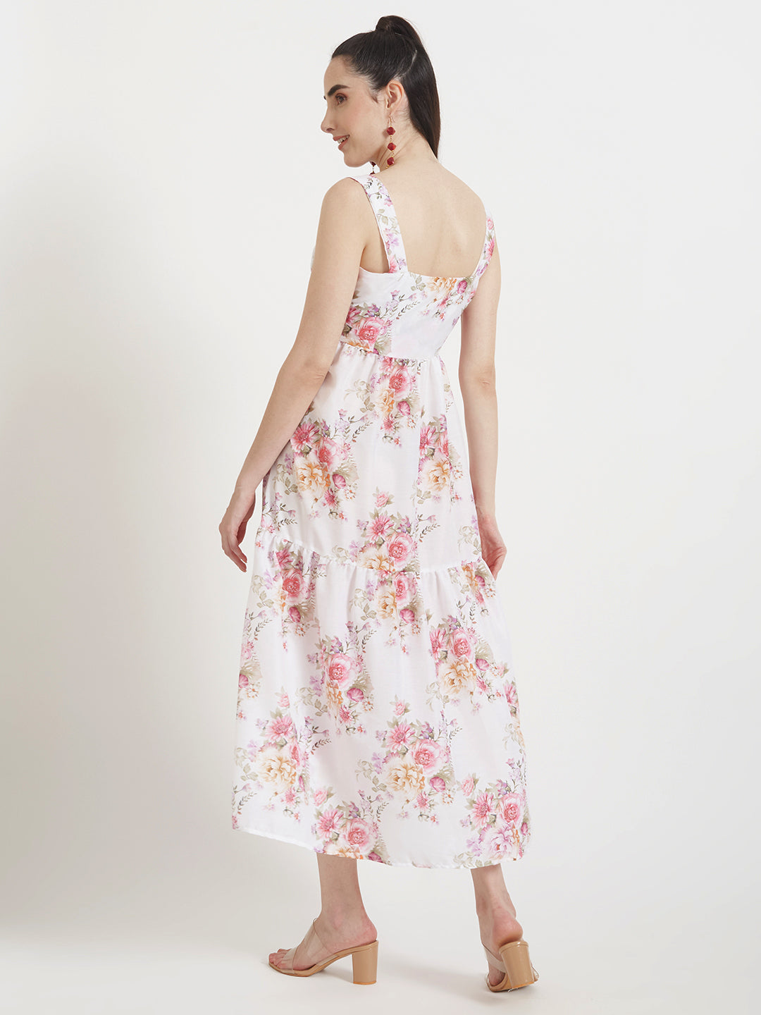Premium Muslin Digital Print Maxi Dress With Slash Pocket