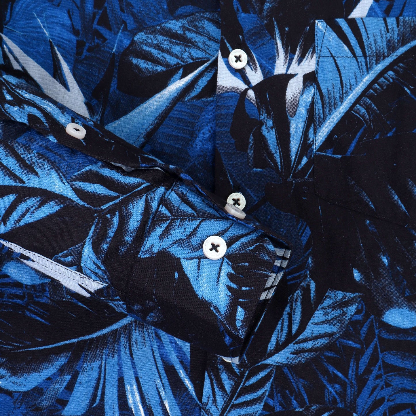 Women'S Premium Rayon Shirt With Tropical Blue Print