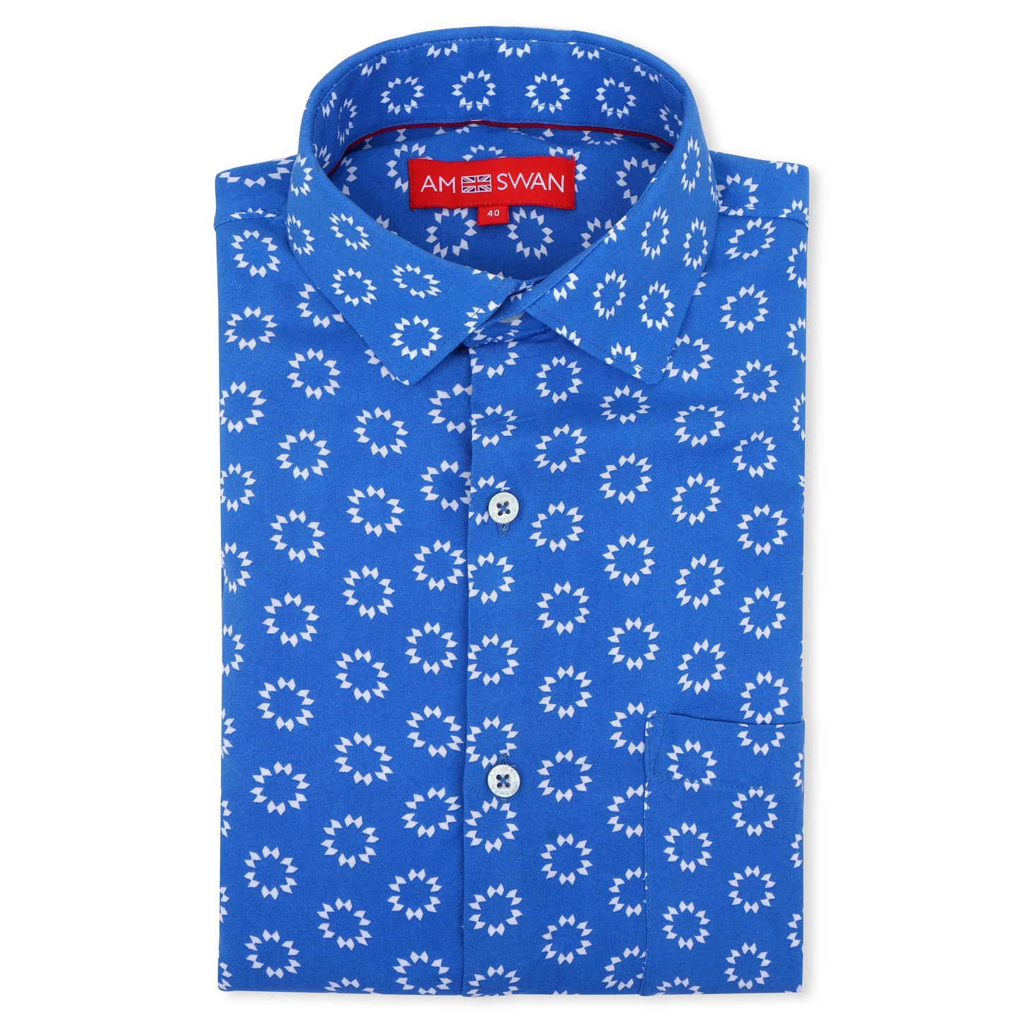 Women'S Premium Rayon Shirt With Blue Block Print