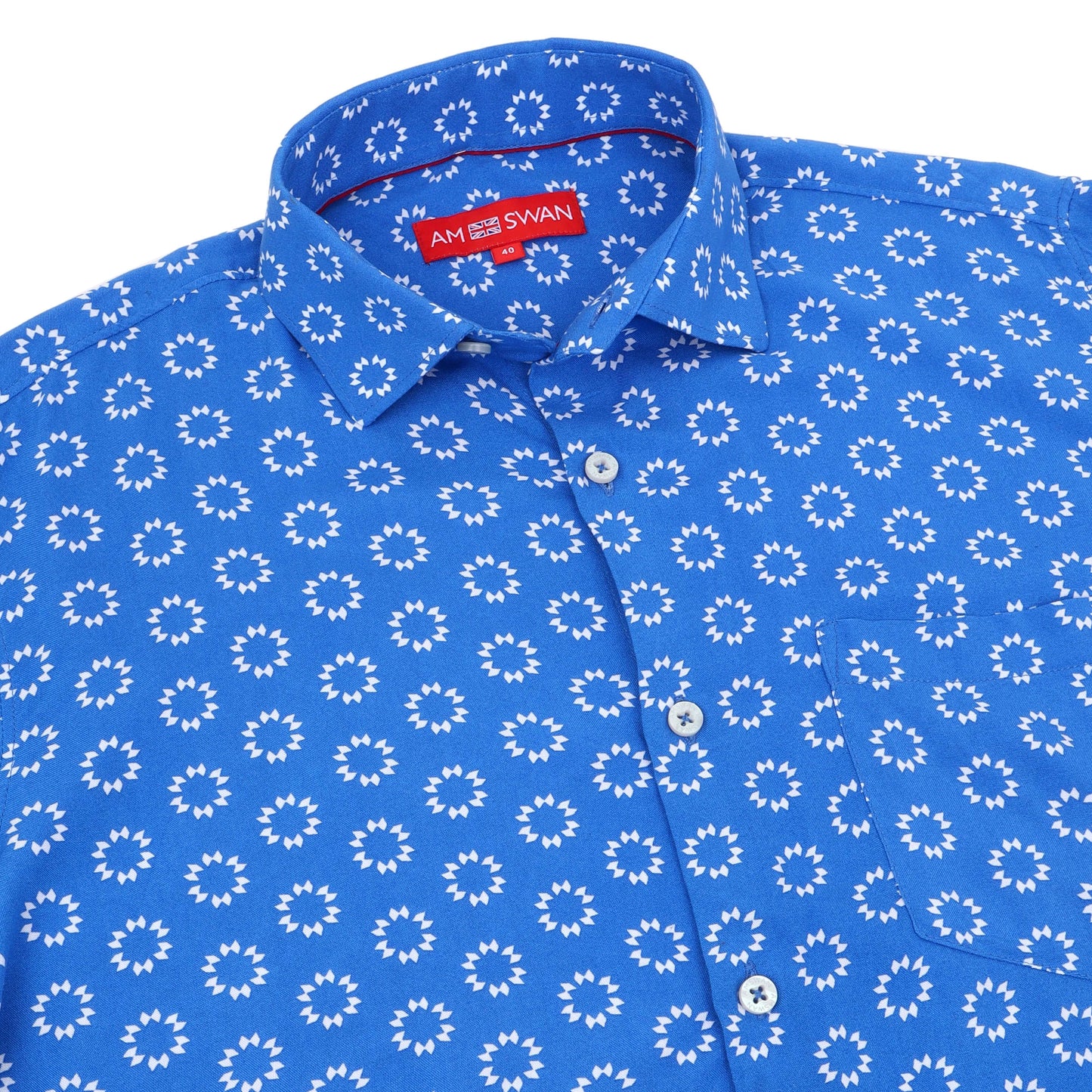 Women'S Premium Rayon Shirt With Blue Block Print