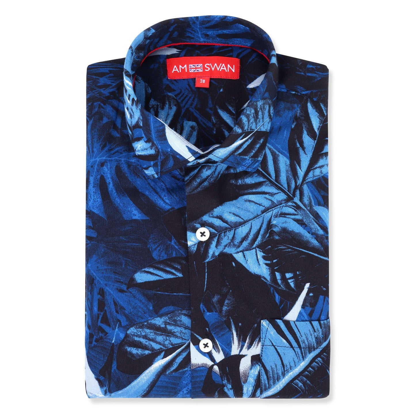 Women'S Premium Rayon Shirt With Tropical Blue Print