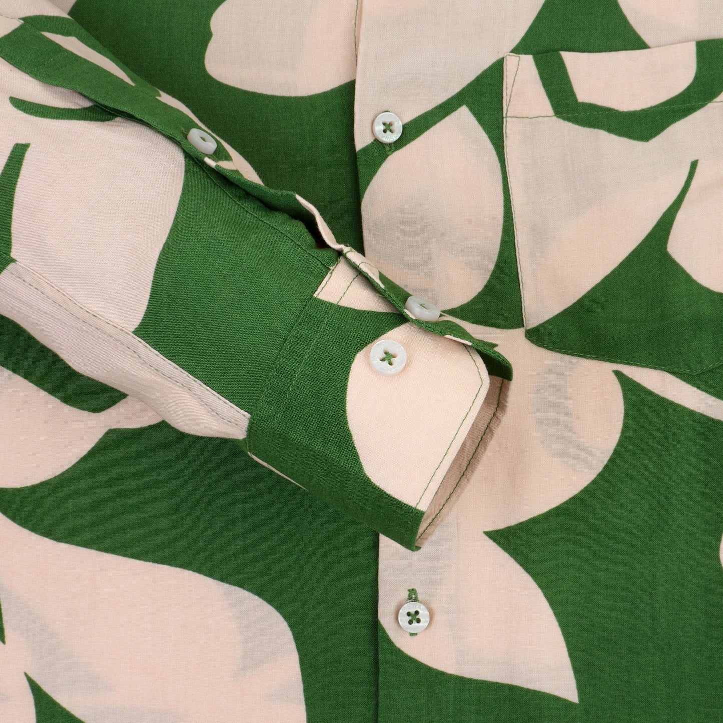 Women'S Premium Rayon Casual Shirt With Green Floral Print