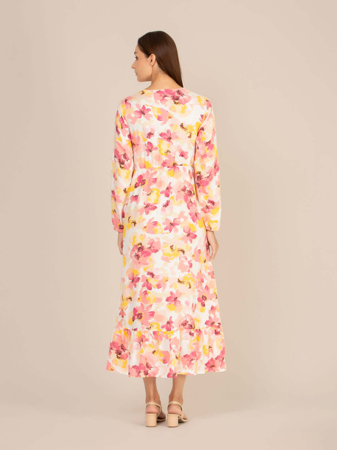 Rayon Printed Full Sleeve Maxi Dress