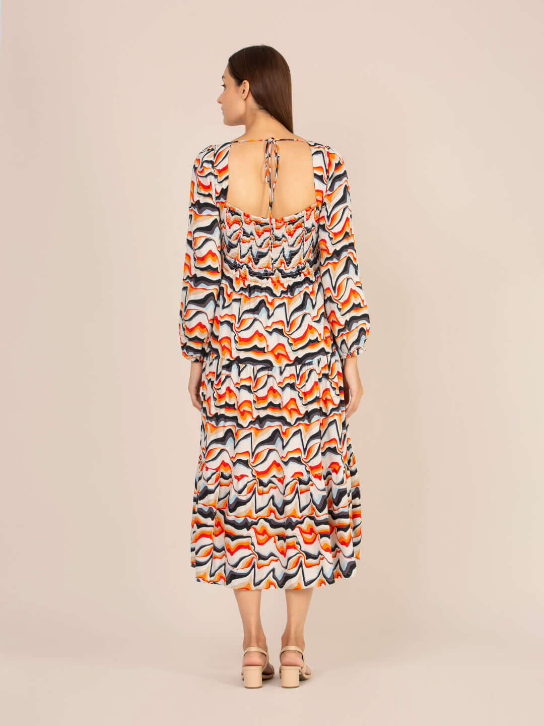 Rayon Printed A Line Full Sleeve Maxi Dress