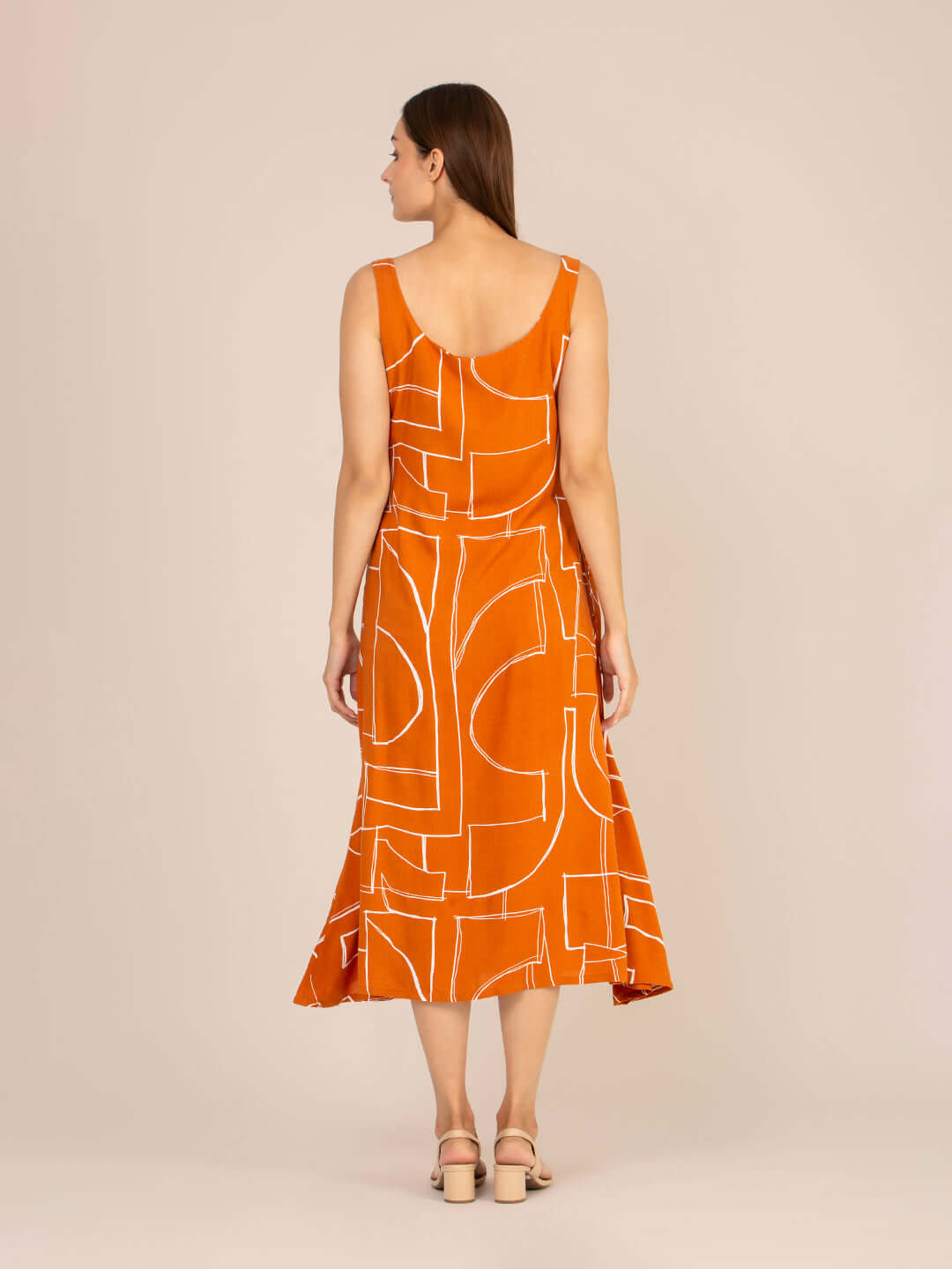 Rayon Printed Sleeveless Fit & Flare Maxi Dress