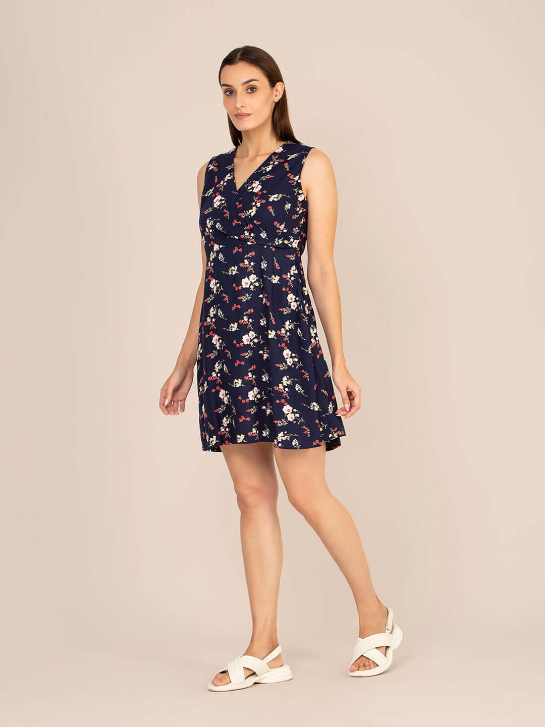 Rayon Printed Fit & Flare A Line Midi Dress