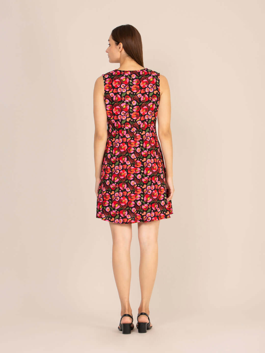 Rayon Printed Fit & Flare A Line Midi Dress