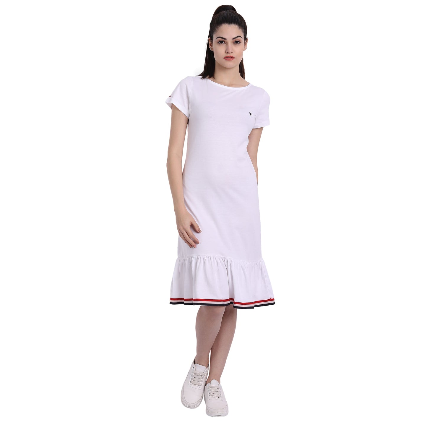 Womens Premium Cotton Half Sleeve Flared Dresses