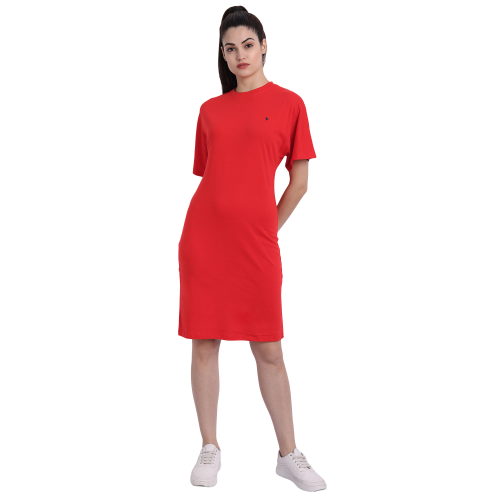 Womens Premium Cotton Half Sleeve Flared Dresses