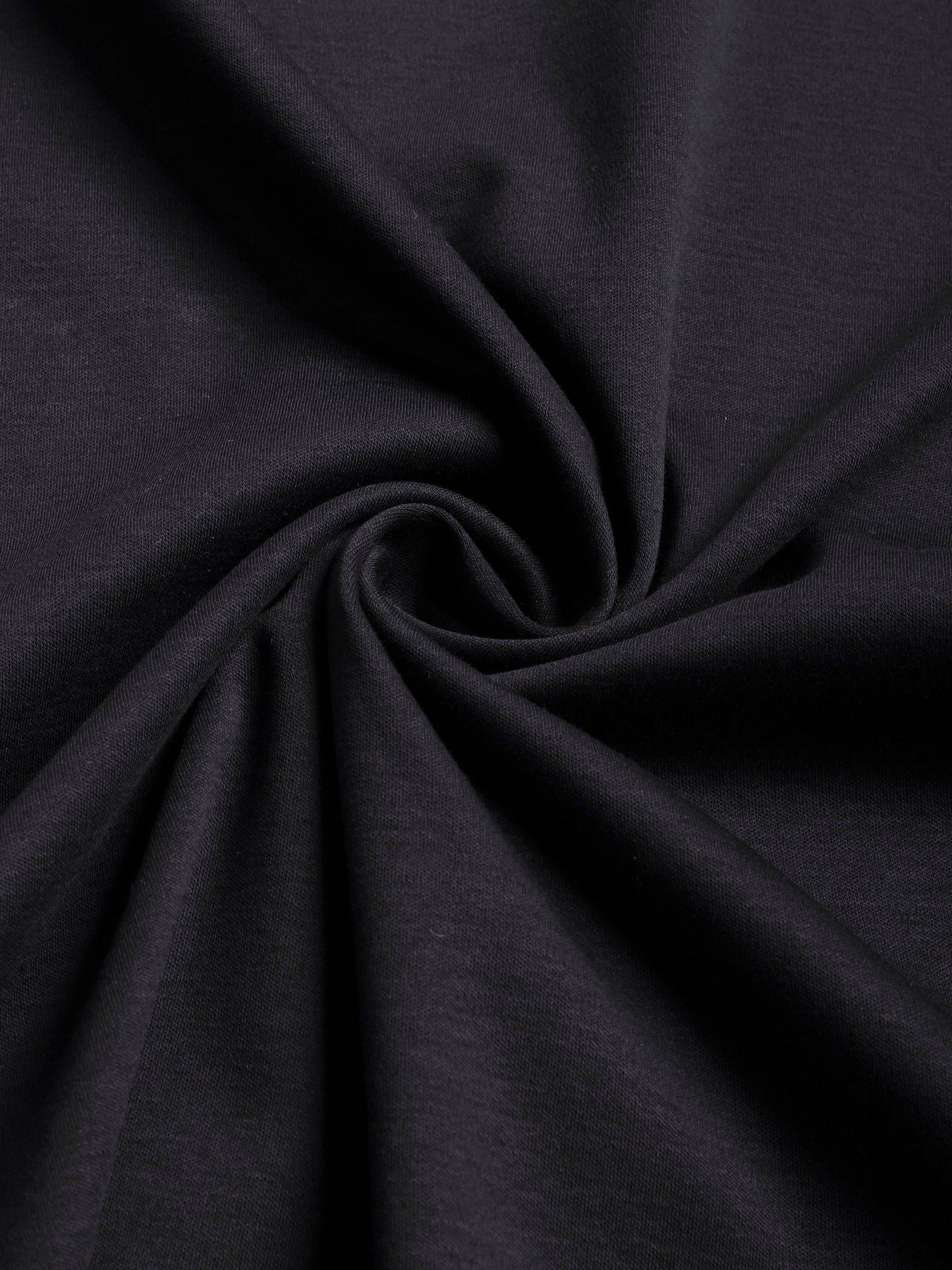 Mercerised Cotton T Shirt Interlock Regular Fit Black