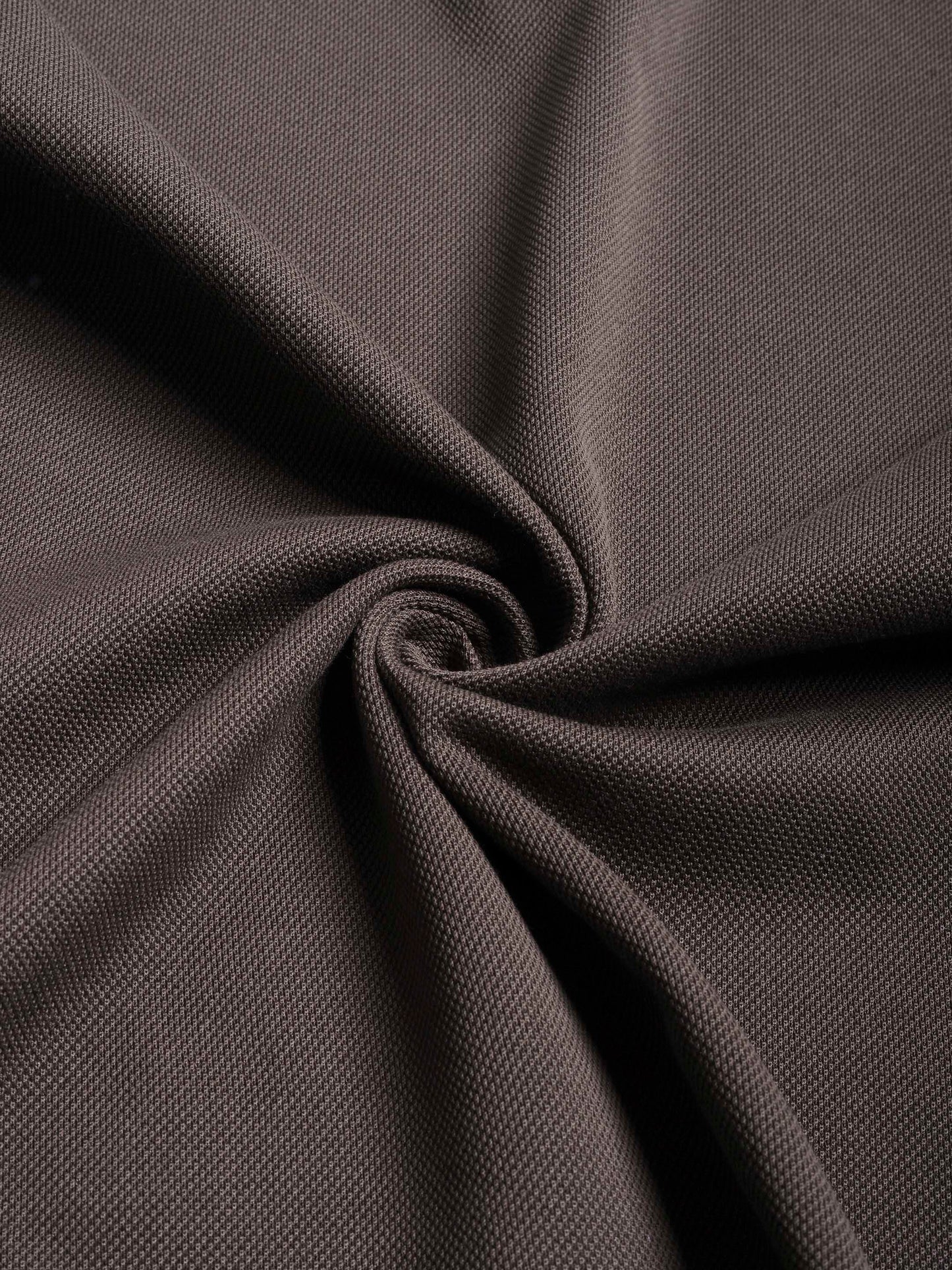Mercerised Cotton Polo Shirt Pique Regular Fit Brown