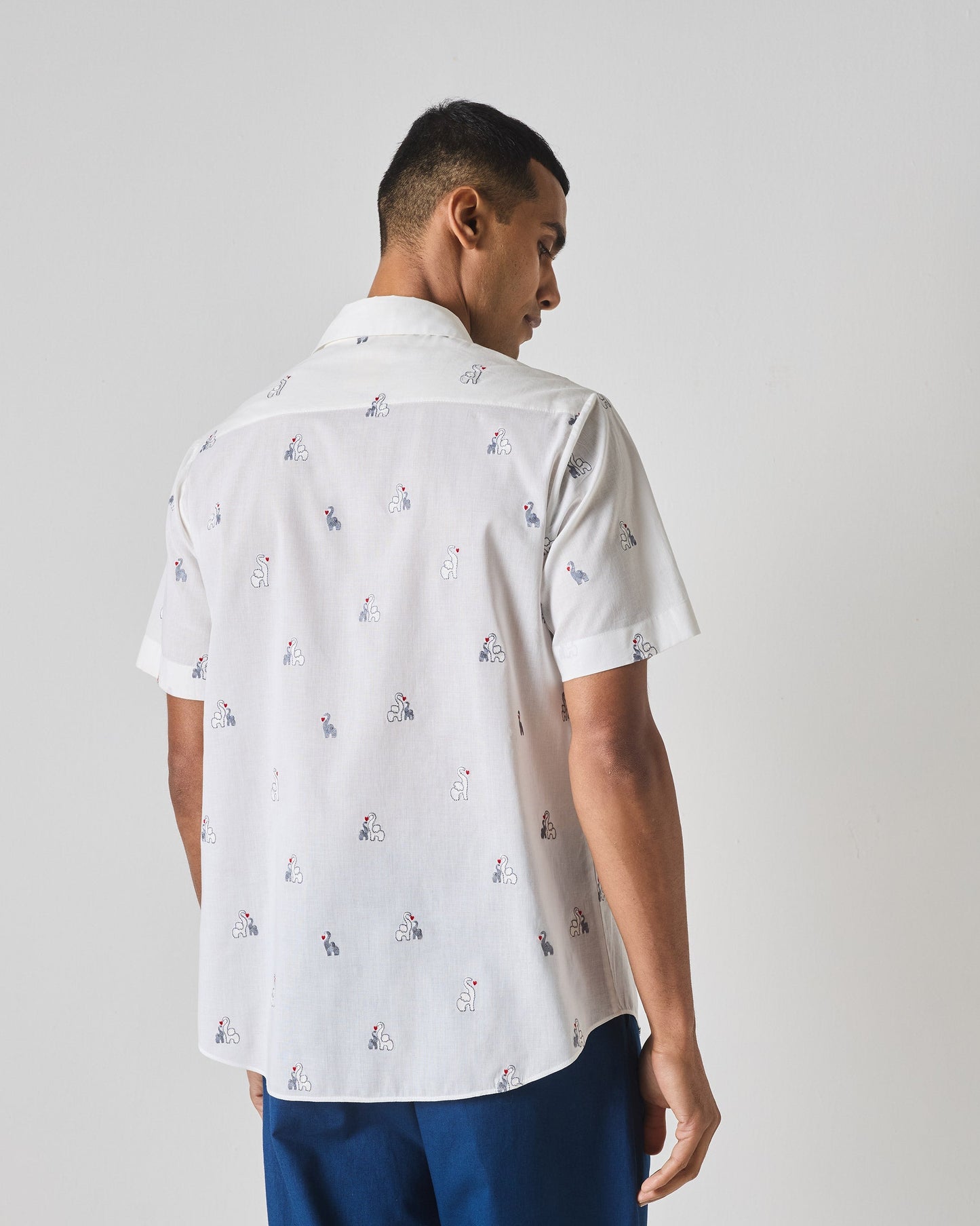 Half Sleeve Shirt Set (Embroidered & Striped)