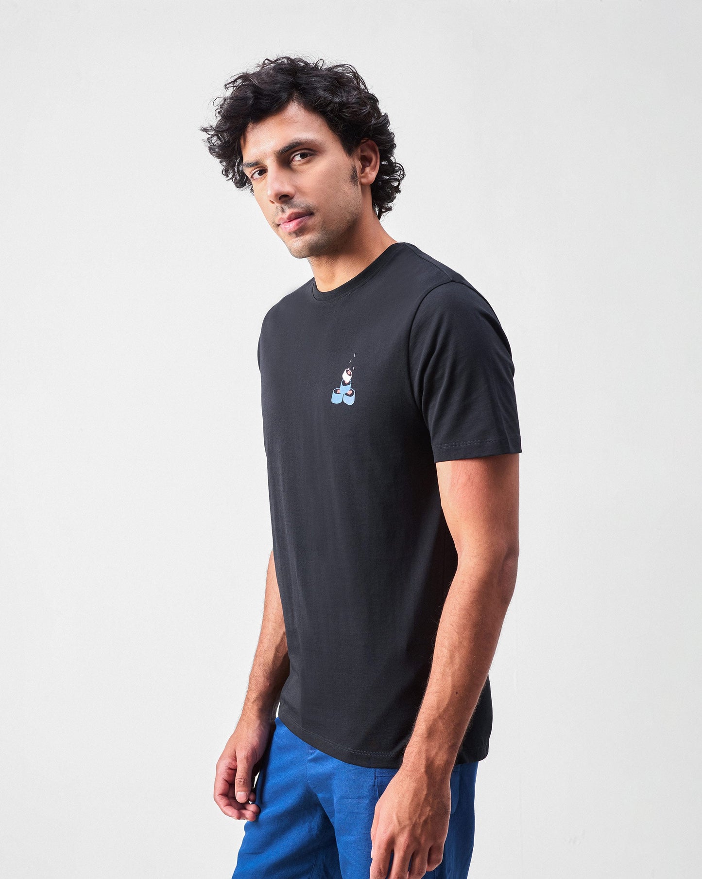 Sushi Mushi T-shirt - Black & Navy Print