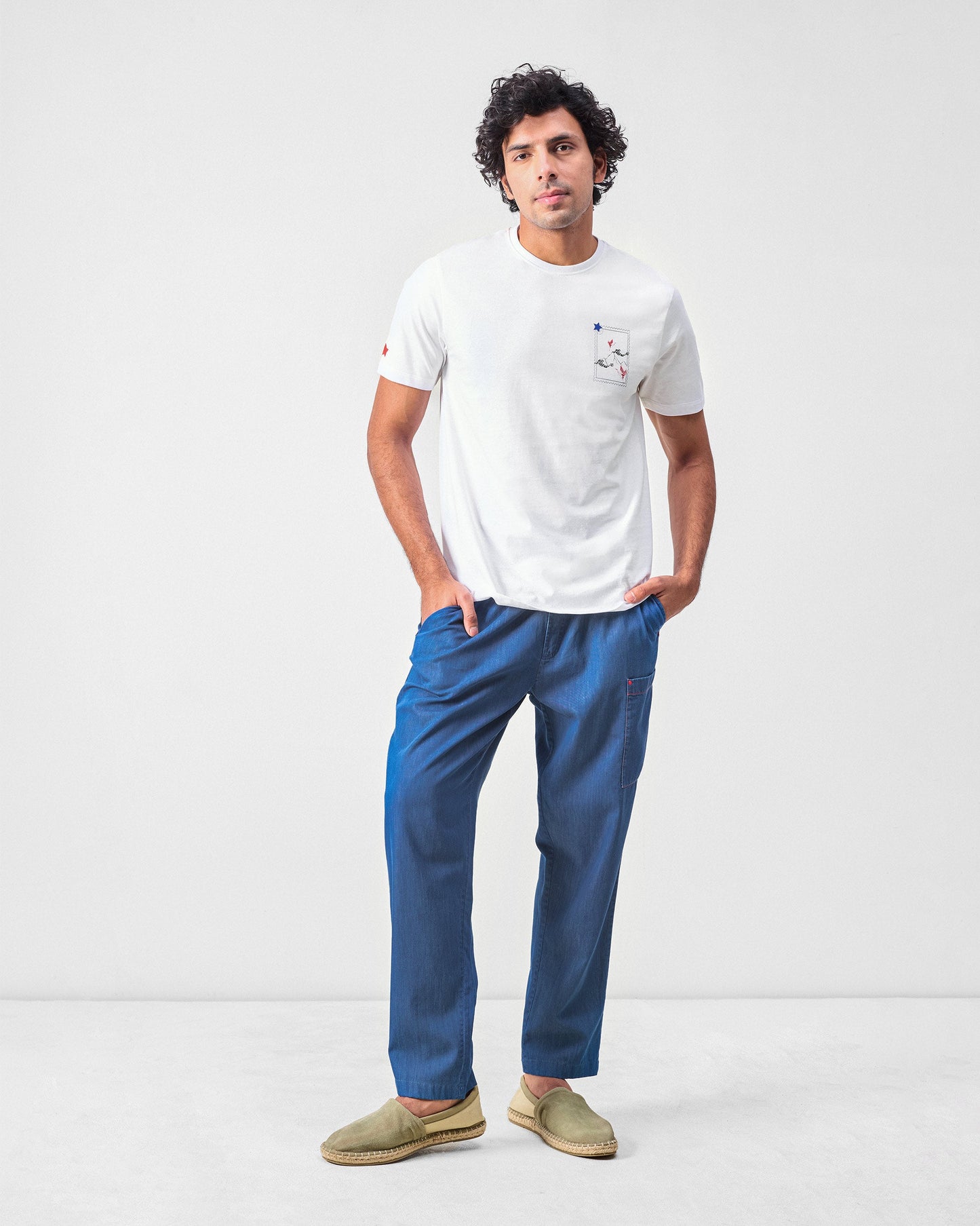 Fuji Flying Crane T-shirt - White & Red Crane