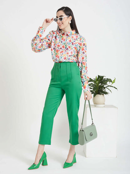 Premium Micro Digital Print Puff Sleeve Shirt