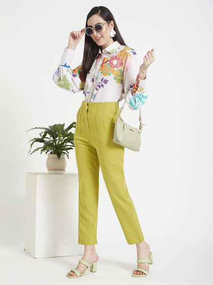 Premium Micro Digital Print Puff Sleeve Shirt