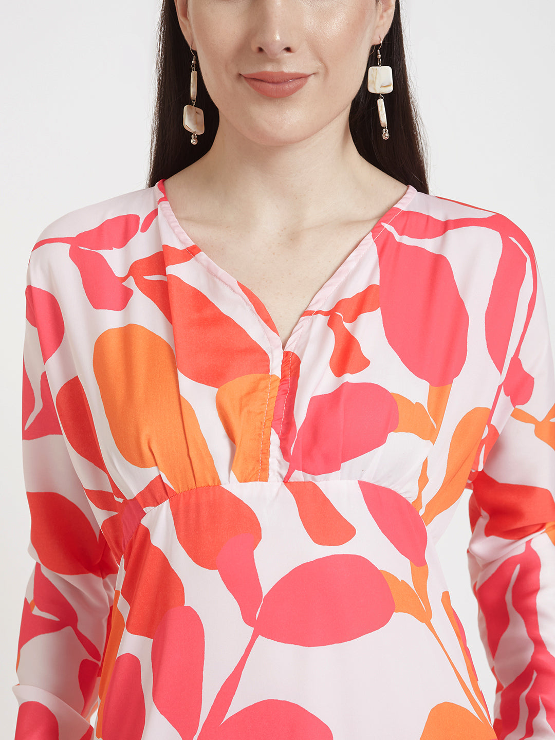Luxury  Satin Digital Print  Maxi Dress With Slash Pocket