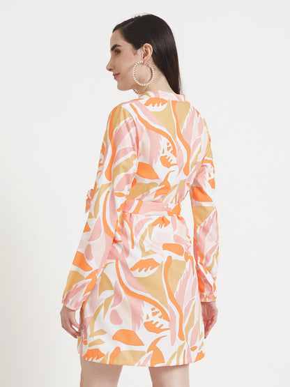 Premium American Crepe Digital Print  Midi Dress With Slash Pocket