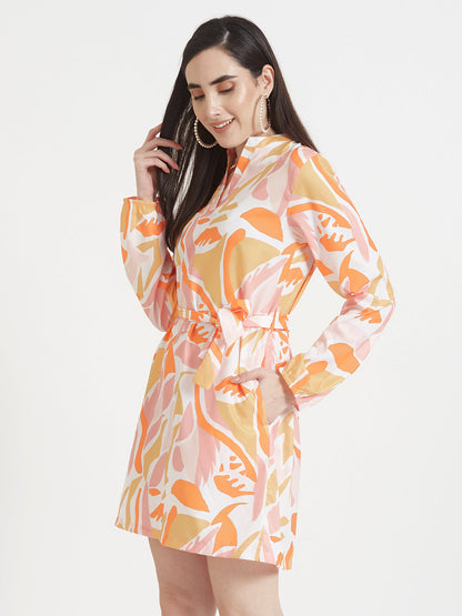 Premium American Crepe Digital Print  Midi Dress With Slash Pocket