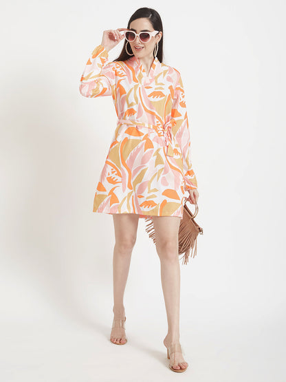 Premium American Crepe Digital Print  Midi Dress With Slash Pocket
