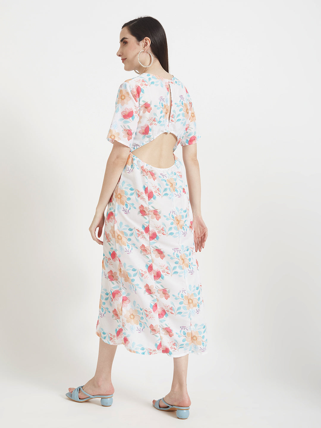 Premium Muslin Digital Print  Maxi Dress With Slash Pocket