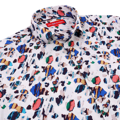 Women'S Premium White Printed Rayon Shirt