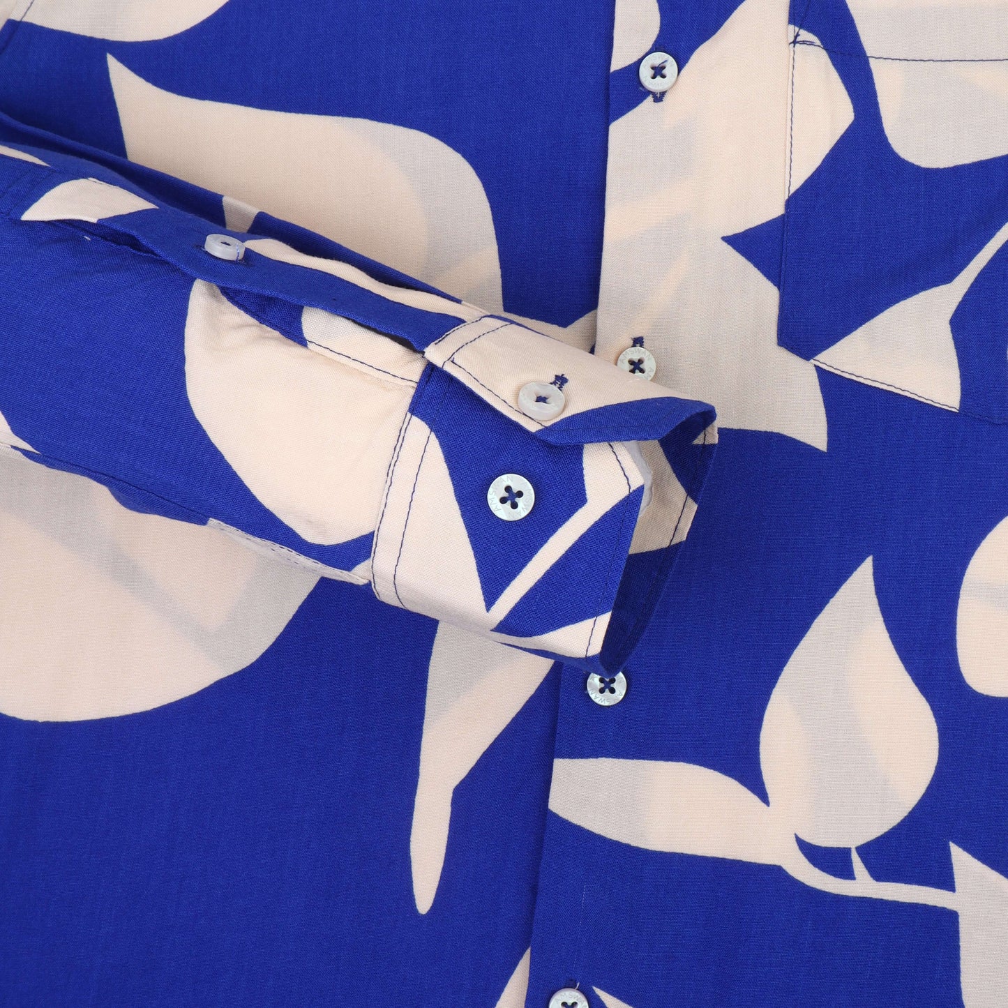 Women'S Premium Rayon Shirt With Blue Floral Print