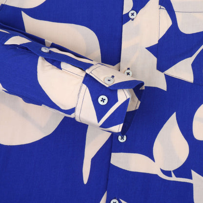 Women'S Premium Rayon Shirt With Blue Floral Print