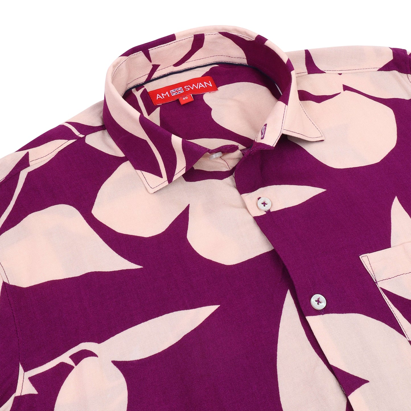 Women'S  Premium Rayon Shirt With Purple Floral Print