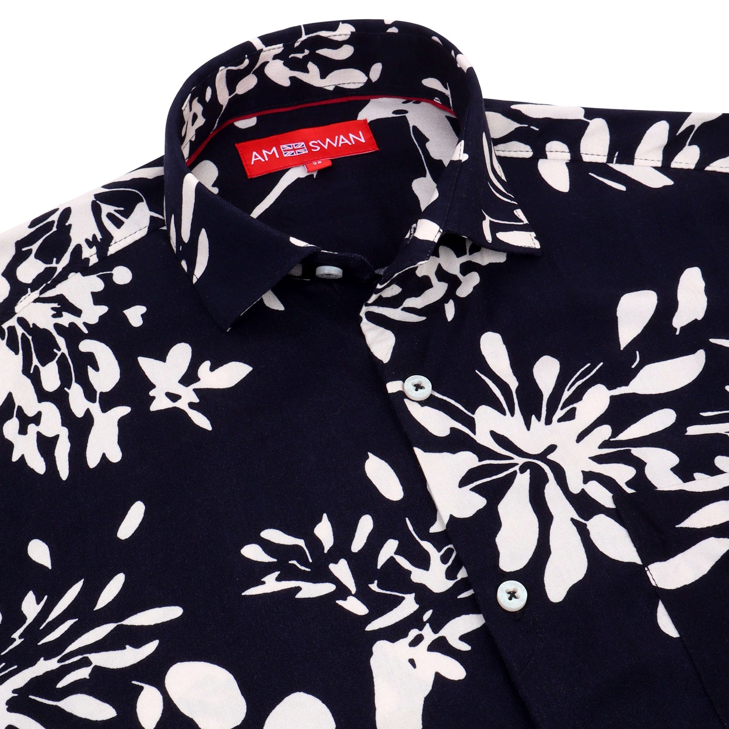 Women'S Premium Rayon Shirt With Navy Floral Print