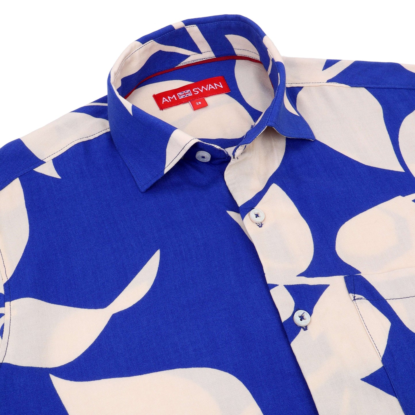Women'S Premium Rayon Shirt With Blue Floral Print