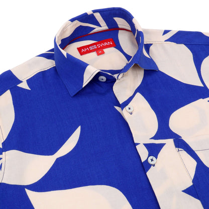 Women'S Premium Rayon Shirt With Blue Floral Print