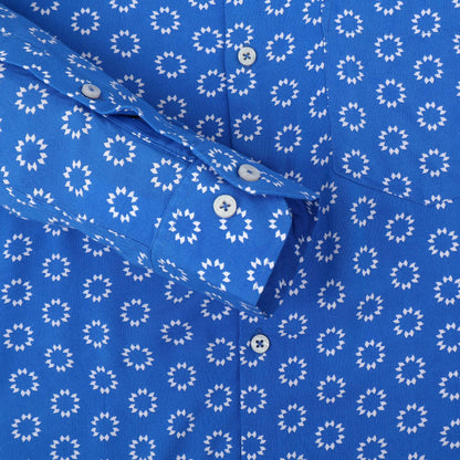 Women'S Premium Rayon Shirt With Blue Block Print