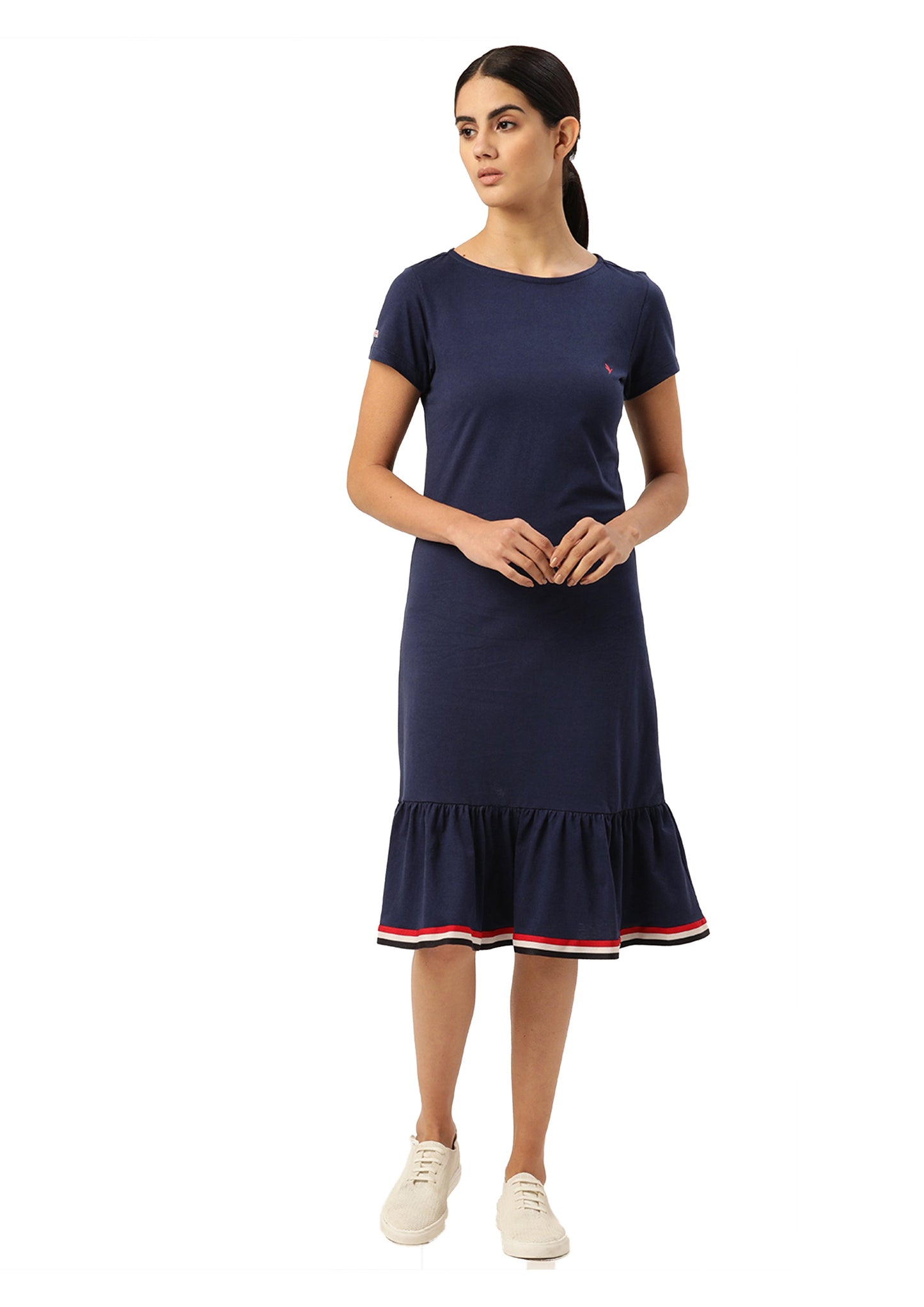 Womens Premium Cotton Half  Sleeve Flared  Dresses