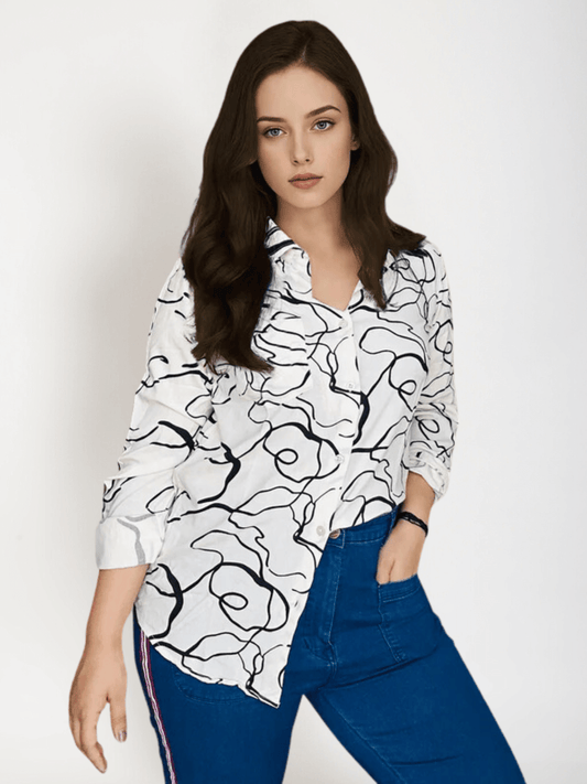Women'S Premium Rayon Shirt With  Abstract Print