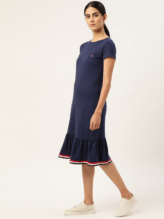 Womens Premium Cotton Half  Sleeve Flared  Dresses