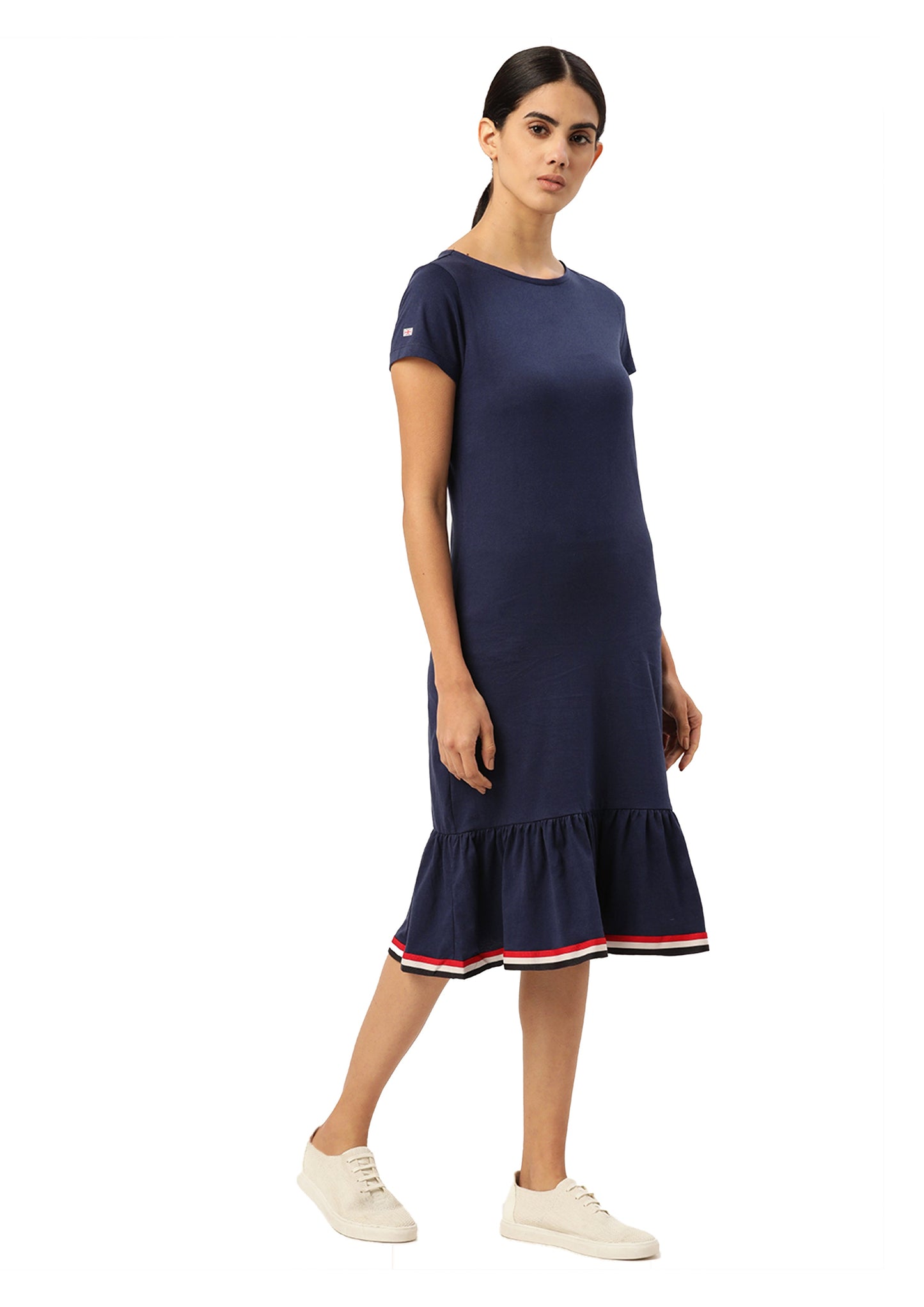 Womens Premium Cotton Half  Sleeve Flared  Dresses