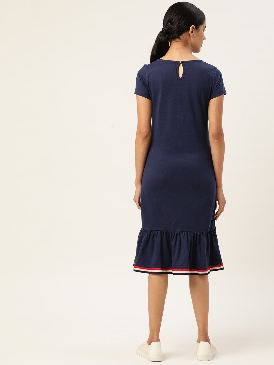 Womens Premium Cotton Half  Sleeve Flared  Dresses