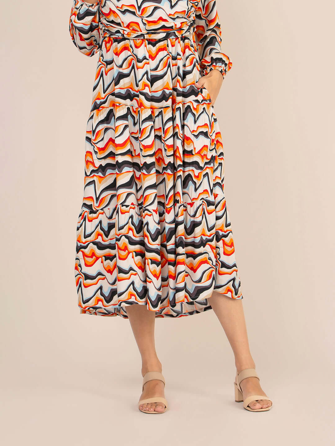 Rayon Printed A Line Full Sleeve Maxi Dress