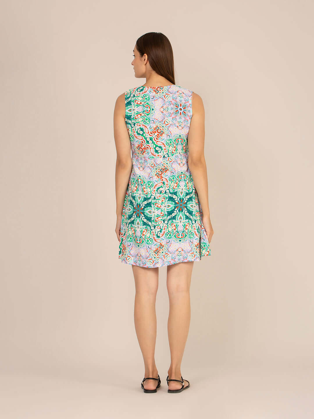 Rayon Printed Fit & Flare A Line Midi Dress