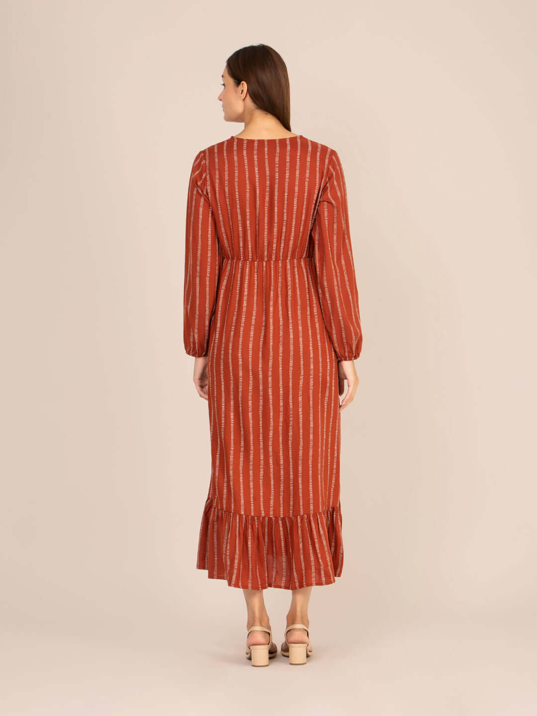 Rayon Printed Full Sleeve Maxi Dress