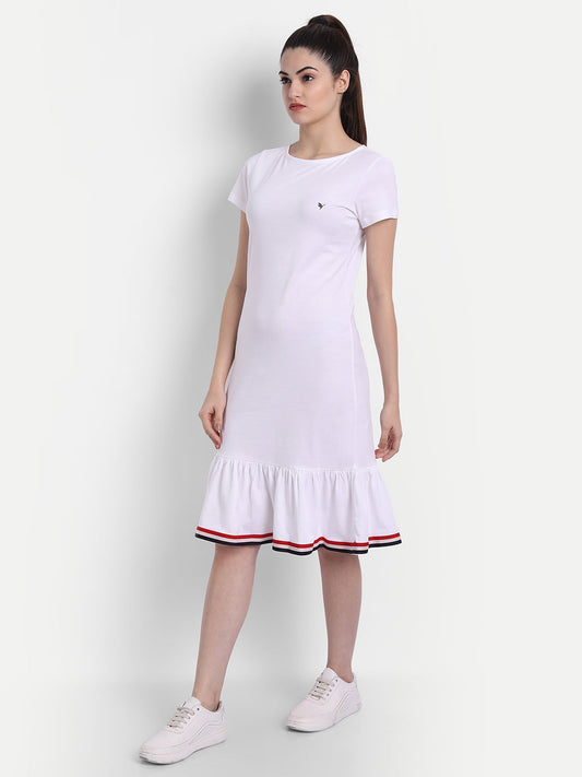 Womens Premium Cotton Half  Sleeve Flared  Dresses