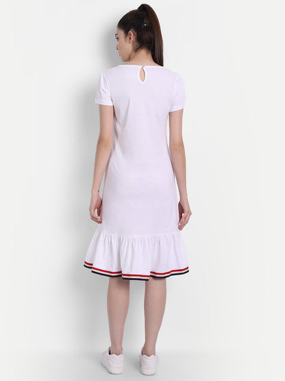 Womens Premium Cotton Half  Sleeve Flared  Dresses