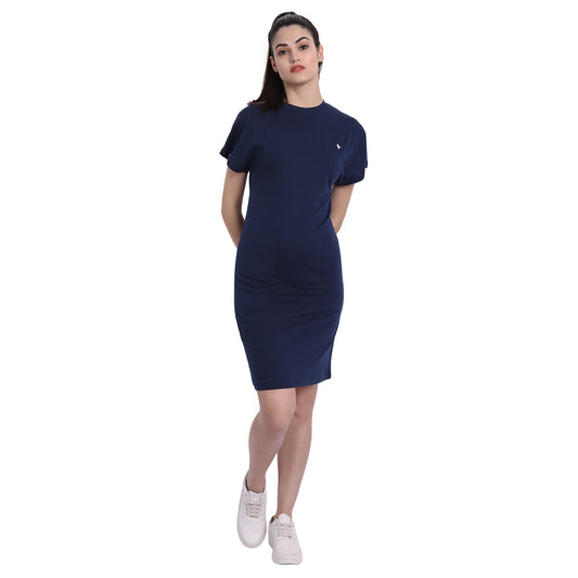Womens Premium Cotton Half  Sleeve Flared  Dresses