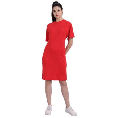 Womens Premium Cotton Half  Sleeve Flared  Dresses
