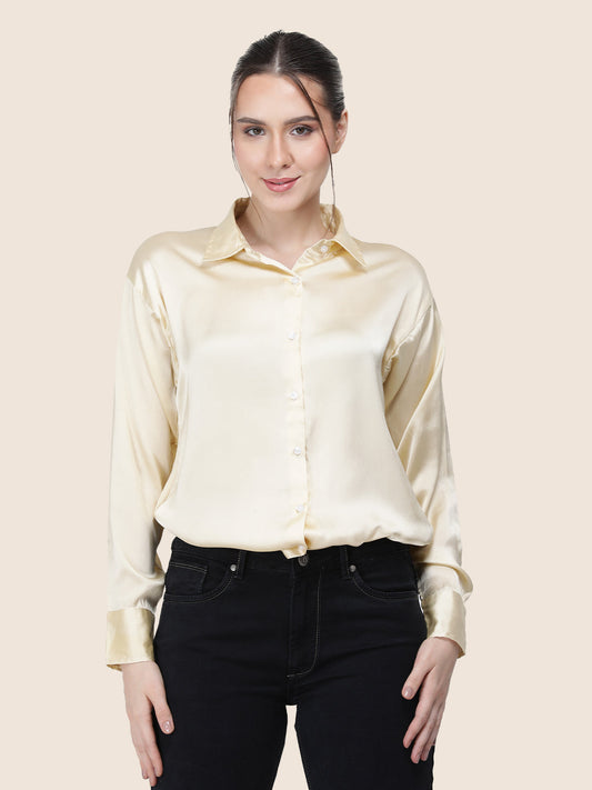 Buff Regular Fit Summer Satin Shirt