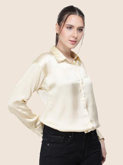 Buff Regular Fit Summer Satin Shirt