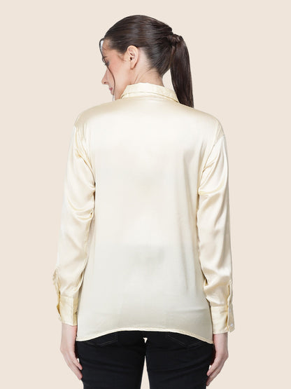 Buff Regular Fit Summer Satin Shirt