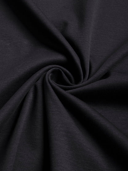Mercerised Cotton T Shirt Interlock Regular Fit Black